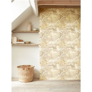 Casadeco|Watercolor flower wallpaper in white for living rooms|Floral 2