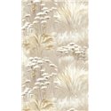 Casadeco|Beige watercolor floral wallpaper with a beautiful wild plant print|Floral