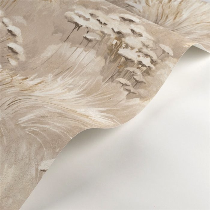 Casadeco|Papier peint floral aquarelle beige avec beau motif de plantes sauvages|Floral