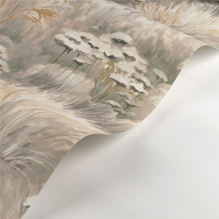 Casadeco|Papier peint fleurs des champs vertes avec un bel effet aquarelle|Floral