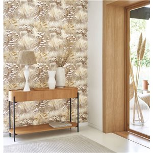 Casadeco|Watercolor flower wallpaper in white for living rooms|Floral 2