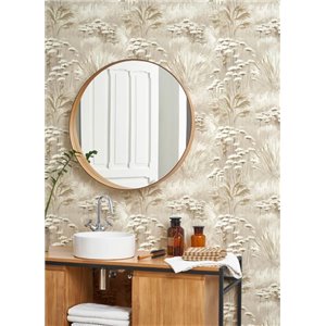 Eijffinger|Scandinavian beige embossed wave wallpaper|Romantic 2