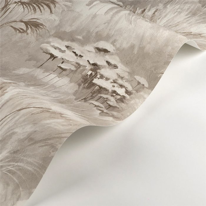 Casadeco|Papier peint fleurs aquarelle grises idéal pour salle de bain ou entrée|Floral