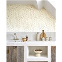 Casadeco|Lovely wallpaper with white sea lavender flowers|Scandinavian