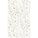 Casadeco|Papel pintado bonito con flores de lavanda marina blanco|Escandinavo
