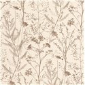 Casadeco|Einfache Tapete mit beigem Meerlavendel-Blumenmuster|Skandinavisch