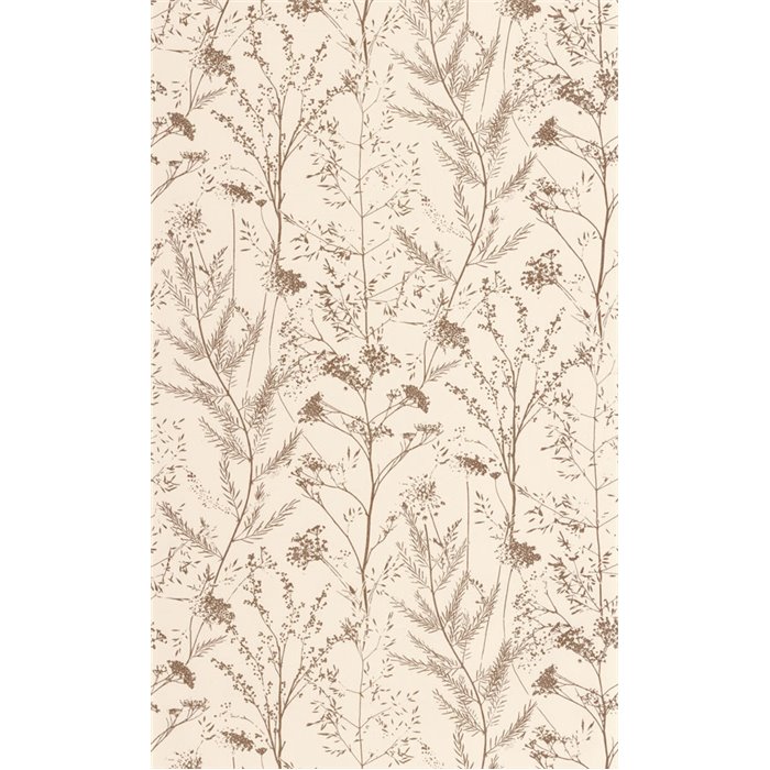 Casadeco|Simple wallpaper with beige sea lavender floral print|Scandinavian