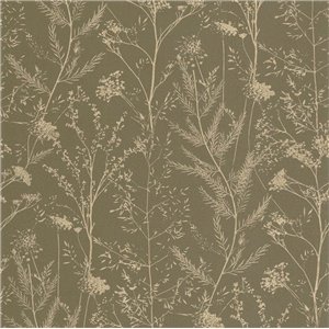 Casadeco|Simple wallpaper with beige sea lavender floral print|Scandinavian