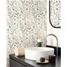 Casadeco|Papier peint pour salle de bain avec lavande marine blanche|Rustique