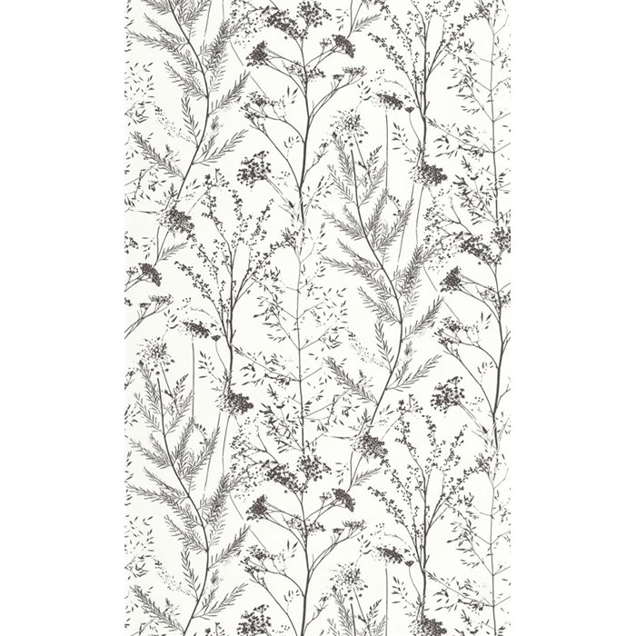 Casadeco|Papel pintado para baños con flores de lavanda marina blanco|Rústico