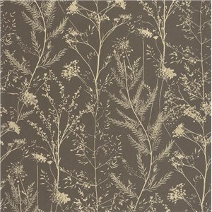 Casadeco|Simple wallpaper with beige sea lavender floral print|Scandinavian