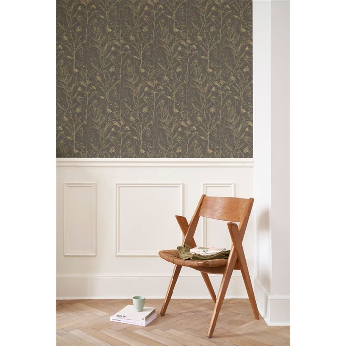 Papel pintado floral con ramilletes silvestres de lavanda marina - Casadeco Sentier des Dunes 200959607