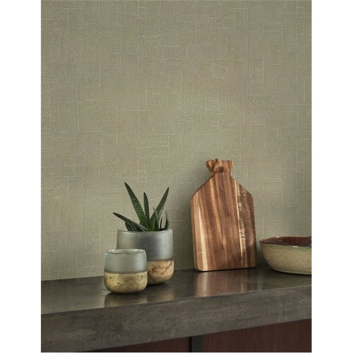 Casadeco|Modern green wallpaper with a beautiful texture and glossy effect|Abstract
