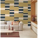 Casadeco|Wide beige retro-modern striped wallpaper|Stripes