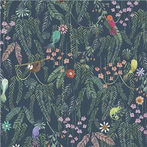 Casadeco|Papier peint enfant feuilles blanc et vert|Enfants