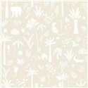 Casadeco|Kids wallpaper beige jungle with wild animals|Children's
