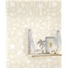Casadeco|Kids wallpaper beige jungle with wild animals|Children's