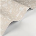 Casadeco|Papel pintado infantil jungla beige con animales salvajes|Infantil