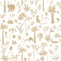 Casadeco|Papier peint enfant jungle blanc et brun avec animaux|Enfants