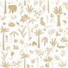 Casadeco|Papel pintado infantil jungla blanco y marrón con animales|Infantil