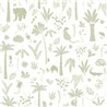 Casadeco|Kids wallpaper white and green jungle with animals|Children's