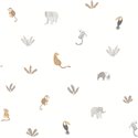 Casadeco|Papier peint enfant jungle blanc et beige avec animaux|Enfants