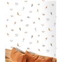 Casadeco|Papier peint enfant jungle blanc et beige avec animaux|Enfants