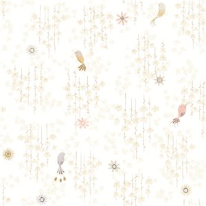 Casadeco|Papier peint enfant jungle blanc et beige avec animaux|Enfants
