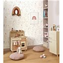 Casadeco|Kids wallpaper exotic birds and pastel violet flowers|Children's