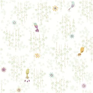 Casadeco|Papier peint enfant jungle blanc et beige avec animaux|Enfants