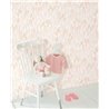 Casadeco|Papel pintado infantil hojas blanco y rosa|Infantil
