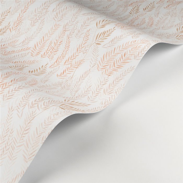 Casadeco|Papier peint enfant feuilles blanc et rose|Enfants