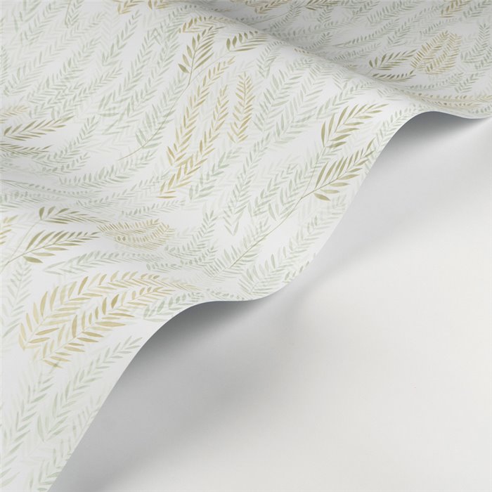 Casadeco|Papier peint enfant feuilles blanc et vert|Enfants