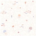 Casadeco|Kids wallpaper corals and sea life white and pink|Children's