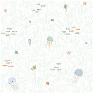 As Creation|Pink children's wallpaper with forest animals|Children's