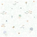 Casadeco|Kids wallpaper corals and sea life white and green|Children's