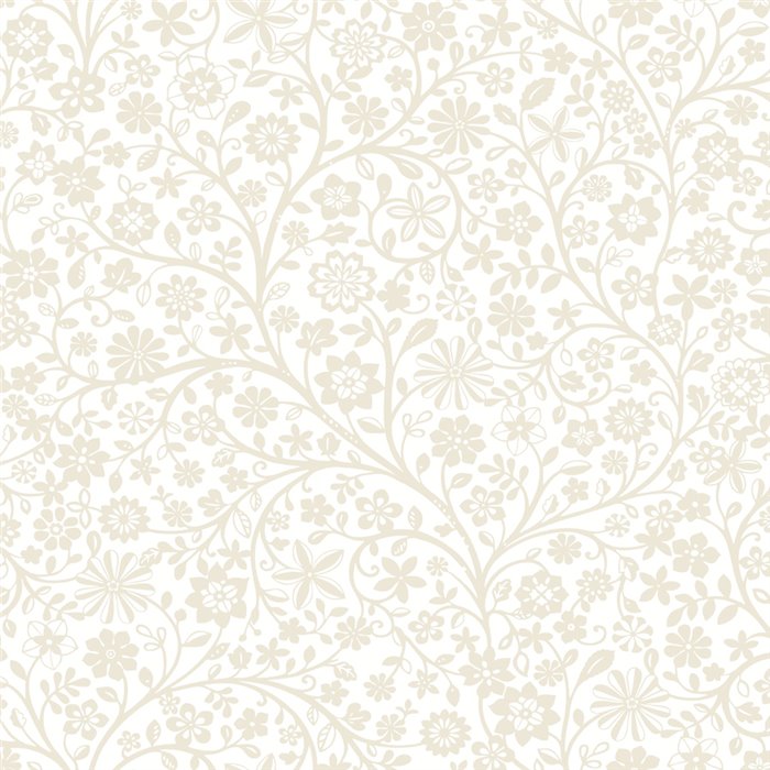 Casadeco|Papel pintado infantil flores de pradera blanco y beige|Infantil
