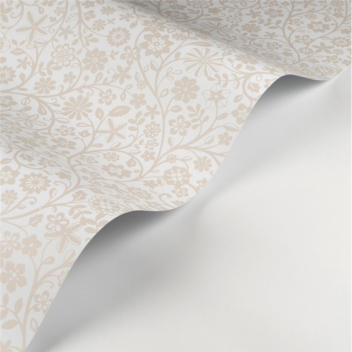 Casadeco|Papier peint enfant fleurs de prairie blanc et beige|Enfants