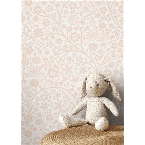 Caselio|Kids wallpaper trees and little birds in beige|Children's 2