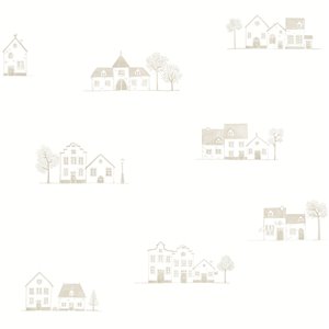 Casadeco|Kids wallpaper forest trees white and beige|Children's