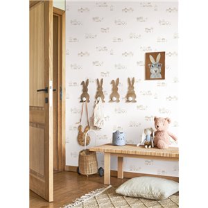 Casadeco|Papel pintado infantil globos aerostáticos blanco y azul|Infantil 2
