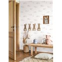 Casadeco|Kids wallpaper Toile de Jouy cottages white and beige|Children's