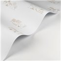 Casadeco|Papel pintado infantil cabañas Toile de Jouy blanco y beige|Infantil