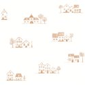 Casadeco|Kids wallpaper Toile de Jouy cottages white and red|Children's