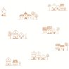 Casadeco|Kids wallpaper Toile de Jouy cottages white and red|Children's