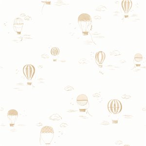 Casadeco|Kinder Tapete Heißluftballons weiß und grau|Kindertapete