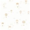 Casadeco|Papel pintado infantil globos aerostáticos blanco y beige|Infantil
