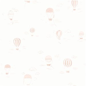 Casadeco|Papel pintado infantil globos aerostáticos blanco y azul|Infantil