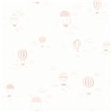 Casadeco|Papel pintado infantil globos aerostáticos blanco y rosa|Infantil