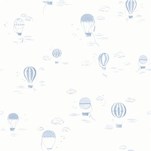 Casadeco|Kinder Tapete Heißluftballons weiß und grau|Kindertapete